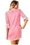 Carnation Pink Crochet Insert  Pom Pom Trim Tunic Cover Up Dress 